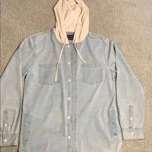 Men's Pacsun Denim Button up with Hood